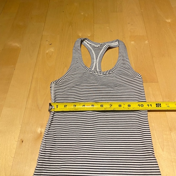 Lululemon Women's Cool Racerback II Hyper Stripe White Black Luon Light - Picture 3 of 5
